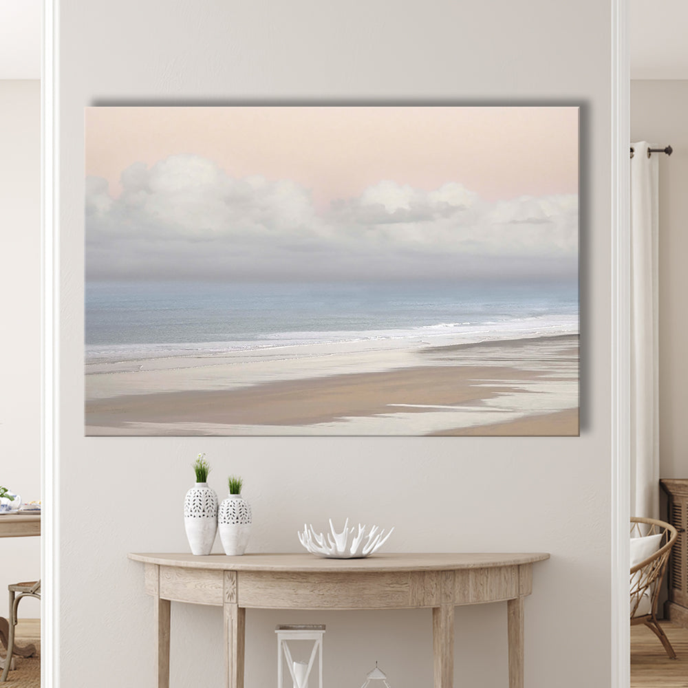 Pastel Seascapes Large Stretched Canvas Floating Frame Wall Art Print, Cavas Print Wall Art Hom Decor