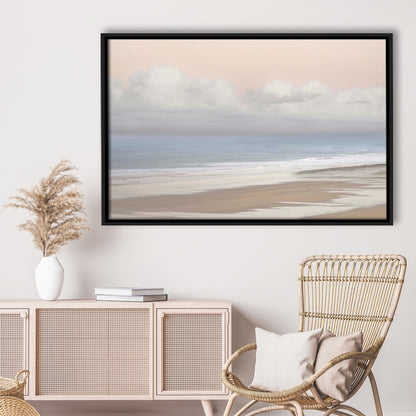 Pastel Seascapes Large Stretched Canvas Floating Frame Wall Art Print, Framed Cavas Print, Floating Frame