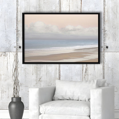Pastel Seascapes Large Stretched Canvas Floating Frame Wall Art Print, Framed Cavas Print, Floating Frame