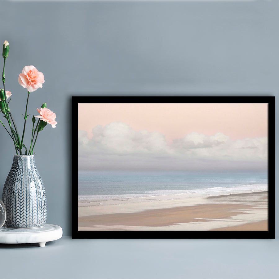 Pastel Seascapes LargeArt Prints Floating Frame Wall Art Print, Framed Art Print, Picture Framed