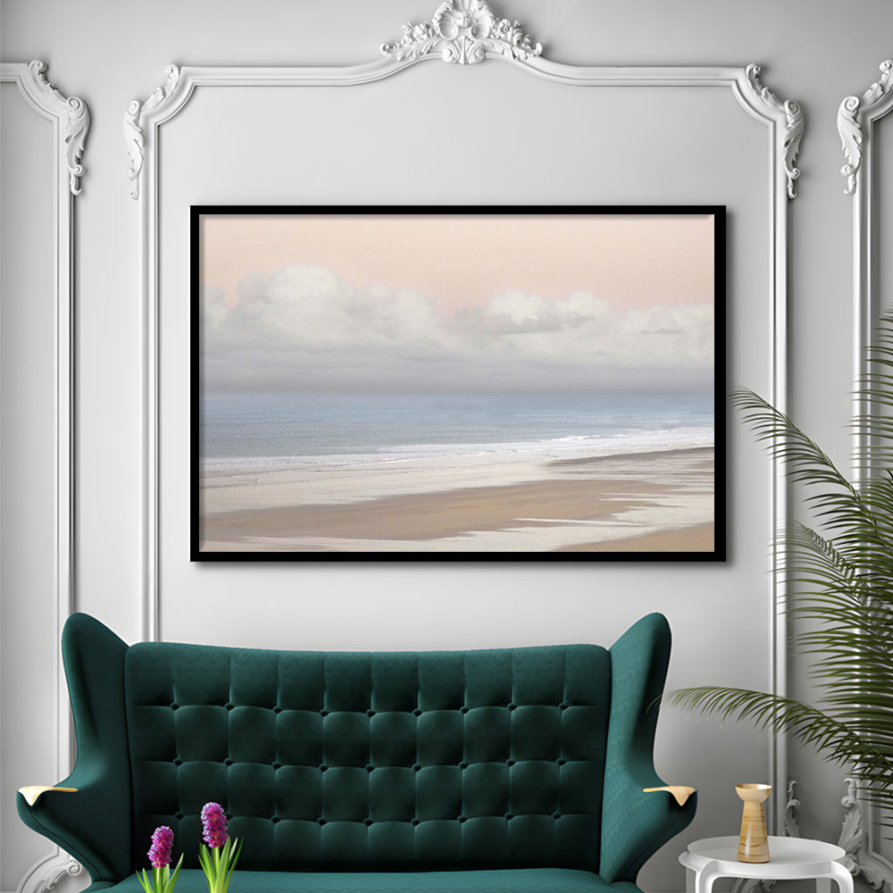 Pastel Seascapes LargeArt Prints Floating Frame Wall Art Print, Framed Art Print, Picture Framed