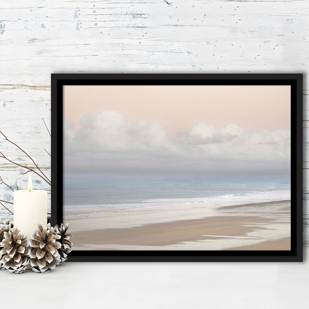 Pastel Seascapes Large Stretched Canvas Floating Frame Wall Art Print, Framed Cavas Print, Floating Frame