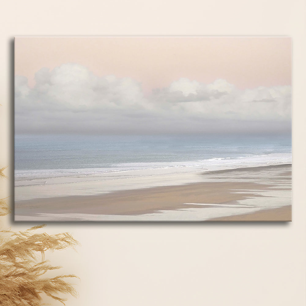 Pastel Seascapes Large Stretched Canvas Floating Frame Wall Art Print, Cavas Print Wall Art Hom Decor