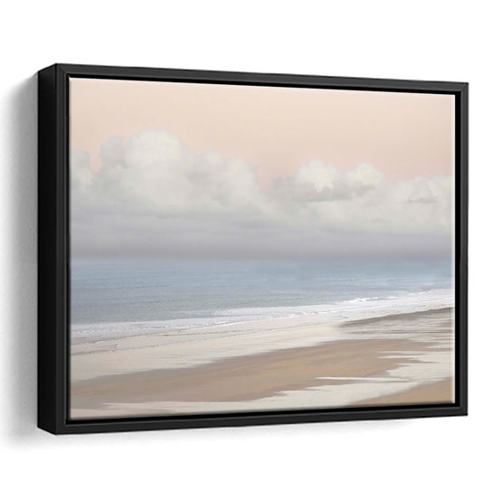 Pastel Seascapes Large Stretched Canvas Floating Frame Wall Art Print, Framed Cavas Print, Floating Frame