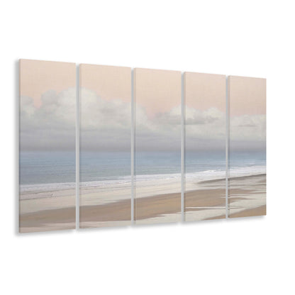 Pastel Seascapes Large Stretched Canvas Floating Frame Wall Art Print, 5 Piece B Extra Large Cavas Print Wall Art Decor