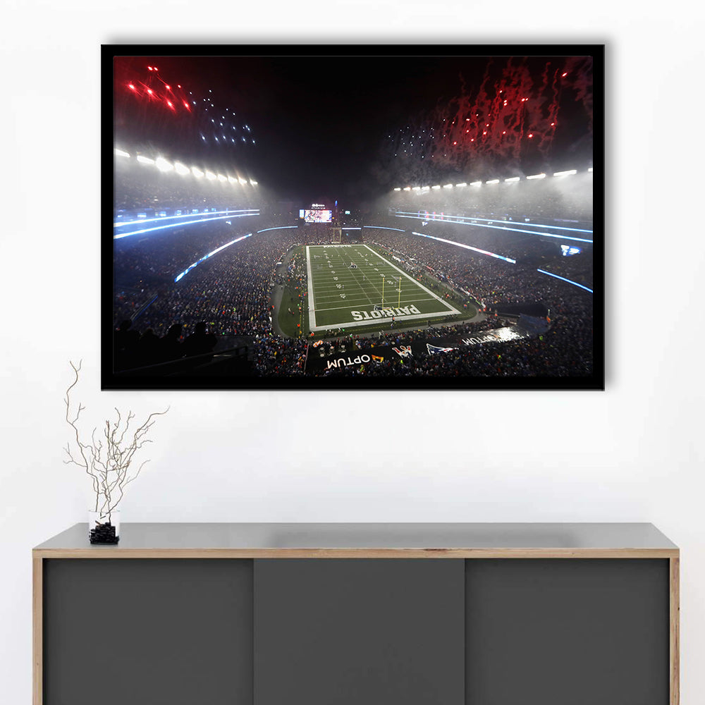 Patriot stadium Marathon, Stadium Canvas, Sport Art, Gift for him, Framed Art Print Wall Decor, Picture Framed