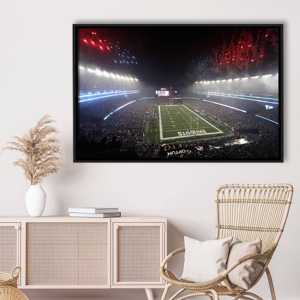 Patriot stadium Marathon, Stadium Canvas, Sport Art, Framed Canvas Print Wall Art, Floating Frame