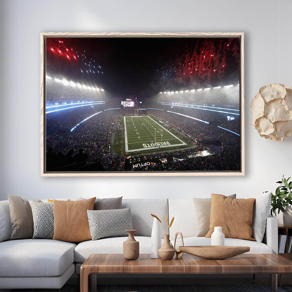 Patriot stadium Marathon, Stadium Canvas, Sport Art, Framed Canvas Print Wall Art, Floating Frame