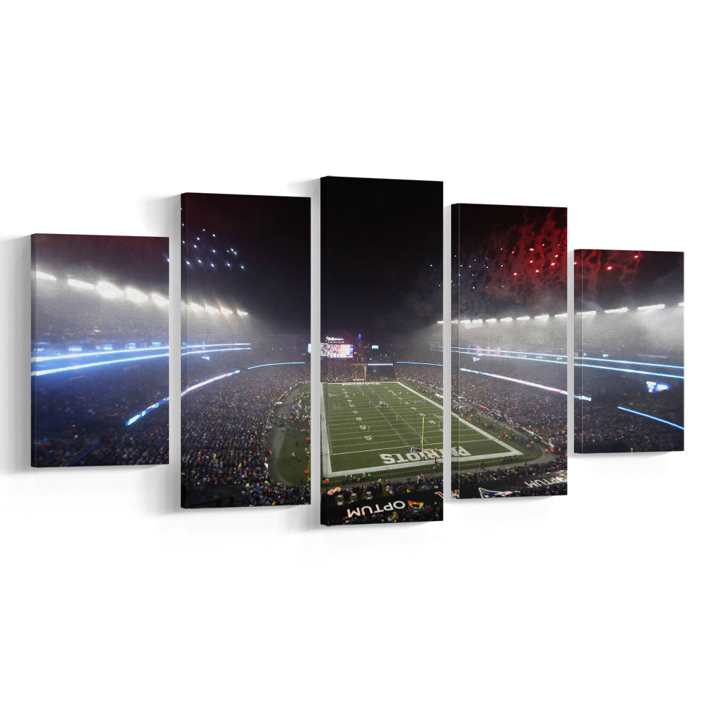 Patriot stadium Marathon, Stadium Canvas, Sport Art, Gift for him, 5 Panel, Large Canvas, Canvas Print Wall Art