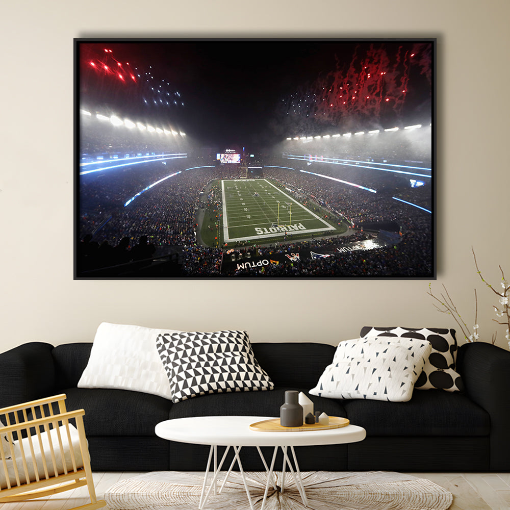 Patriot stadium Marathon, Stadium Canvas, Sport Art, Framed Canvas Print Wall Art, Floating Frame