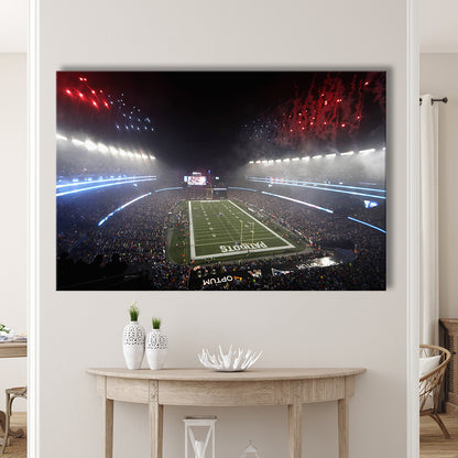 Patriot stadium Marathon, Stadium Canvas, Sport Art, Gift for him, Man Cave Decor, Art Print, Canvas Print Wall Art