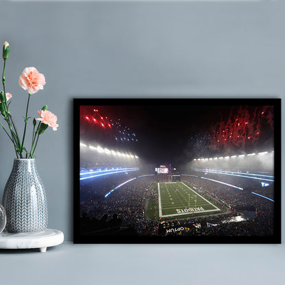 Patriot stadium Marathon, Stadium Canvas, Sport Art, Gift for him, Framed Art Print Wall Decor, Picture Framed