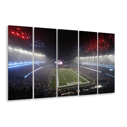 Patriot stadium Marathon, Stadium Canvas, Sport Art, 5 Panel B, Extra Large Canvas, Canvas Print Wall Art