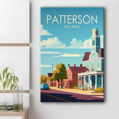 Patterson New Jersey Retro Art Print, Patterson City Wall Art, Canvas Print, Painting Canvas, Living Room Decor
