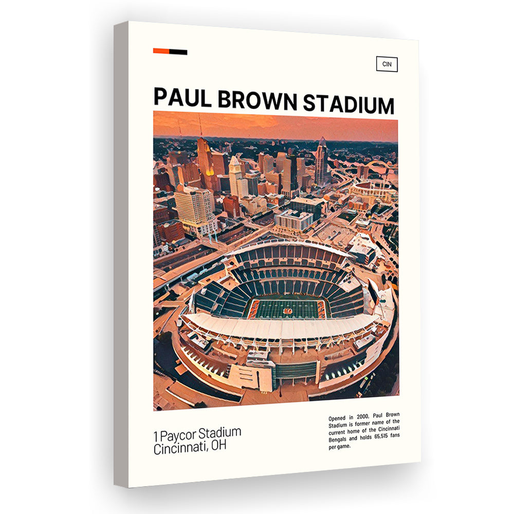 Paul Brown Stadium Print, Cincinnati Bengals Stadium Canvas Art, Fan Gifts, Sport Art, Canvas Print Wall Art