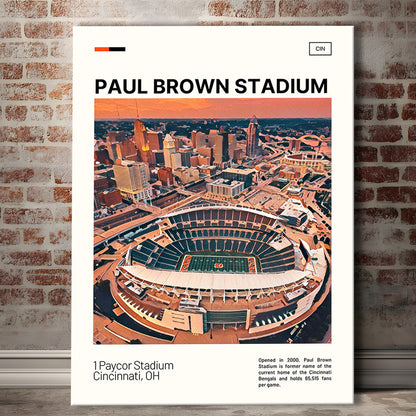 Paul Brown Stadium Print, Cincinnati Bengals Stadium Canvas Art, Fan Gifts, Sport Art, Canvas Print Wall Art