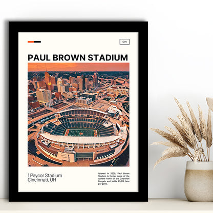 Paul Brown Stadium Print, Cincinnati Bengals Stadium Art, Gifts for him, Sport Art, Framed Art Print Wall Decor