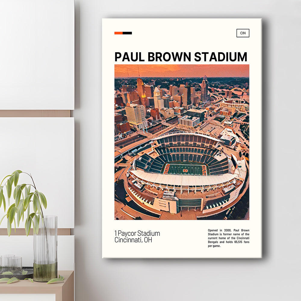 Paul Brown Stadium Print, Cincinnati Bengals Stadium Canvas Art, Fan Gifts, Sport Art, Canvas Print Wall Art
