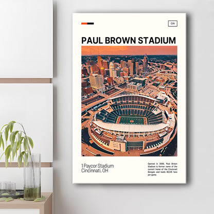 Paul Brown Stadium Print, Cincinnati Bengals Stadium Canvas Art, Fan Gifts, Sport Art, Canvas Print Wall Art