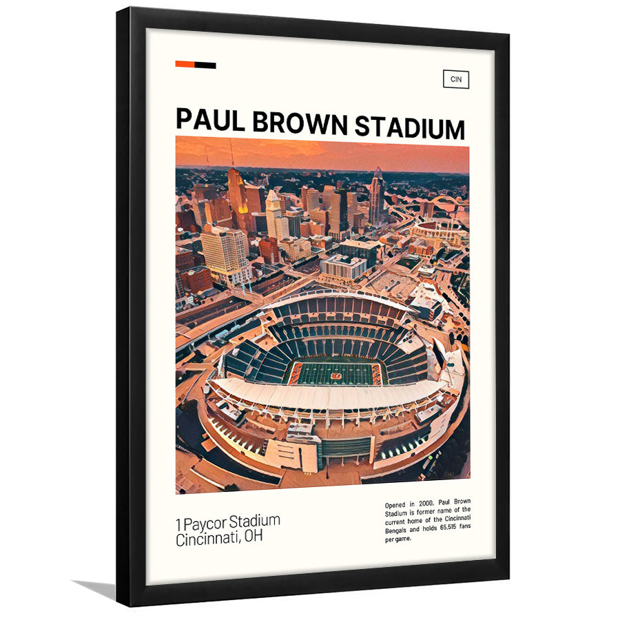 Paul Brown Stadium Print, Cincinnati Bengals Stadium Art, Gifts for him, Sport Art, Framed Art Print Wall Decor