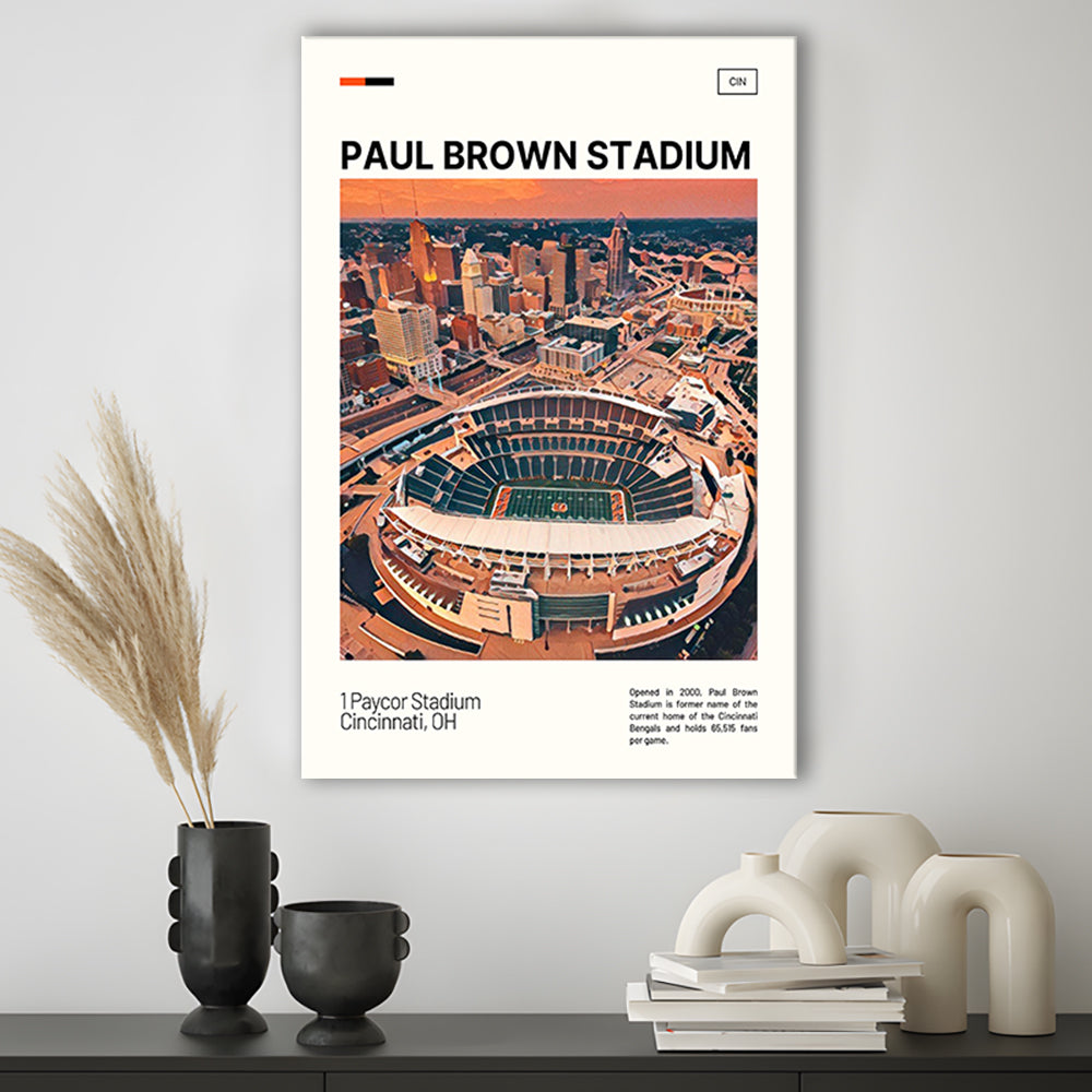 Paul Brown Stadium Print, Cincinnati Bengals Stadium Canvas Art, Fan Gifts, Sport Art, Canvas Print Wall Art