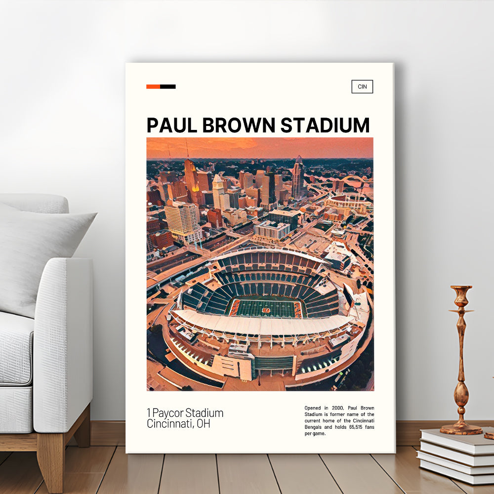 Paul Brown Stadium Print, Cincinnati Bengals Stadium Canvas Art, Fan Gifts, Sport Art, Canvas Print Wall Art