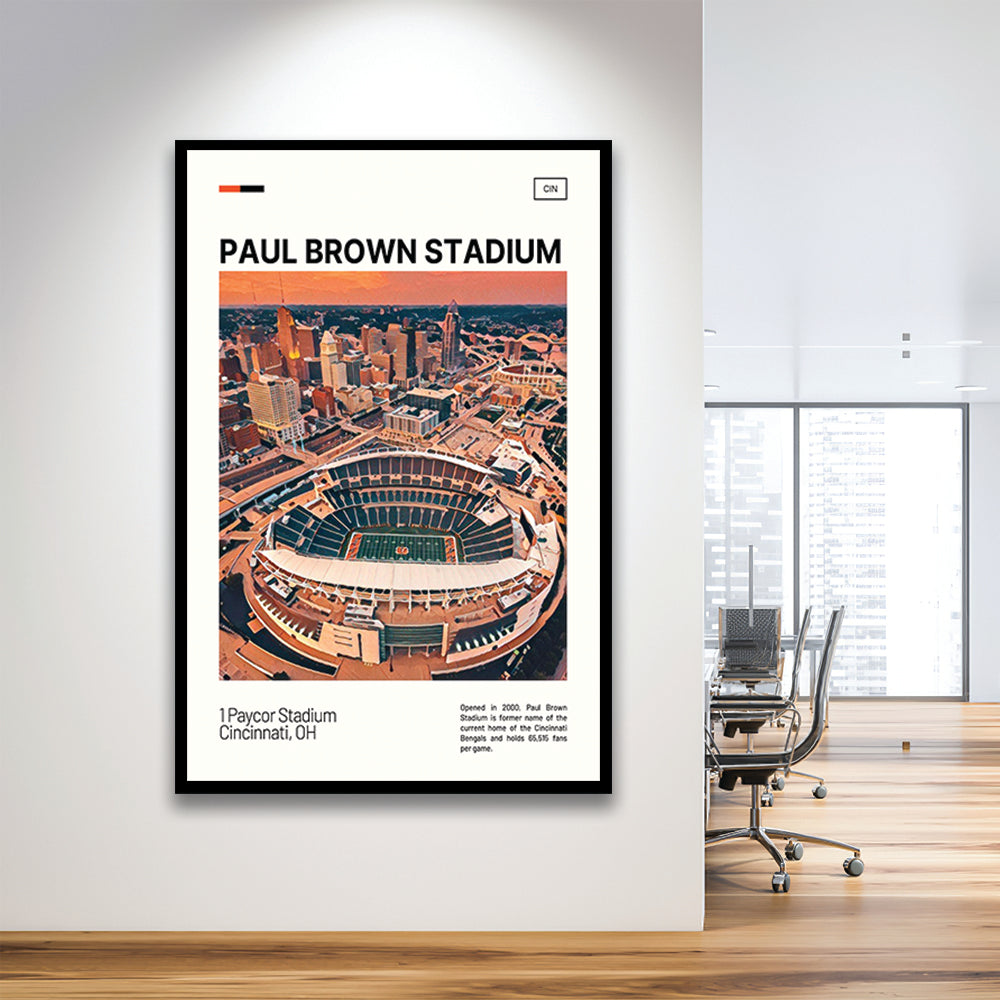 Paul Brown Stadium Print, Cincinnati Bengals Stadium Art, Gifts for him, Sport Art, Framed Art Print Wall Decor