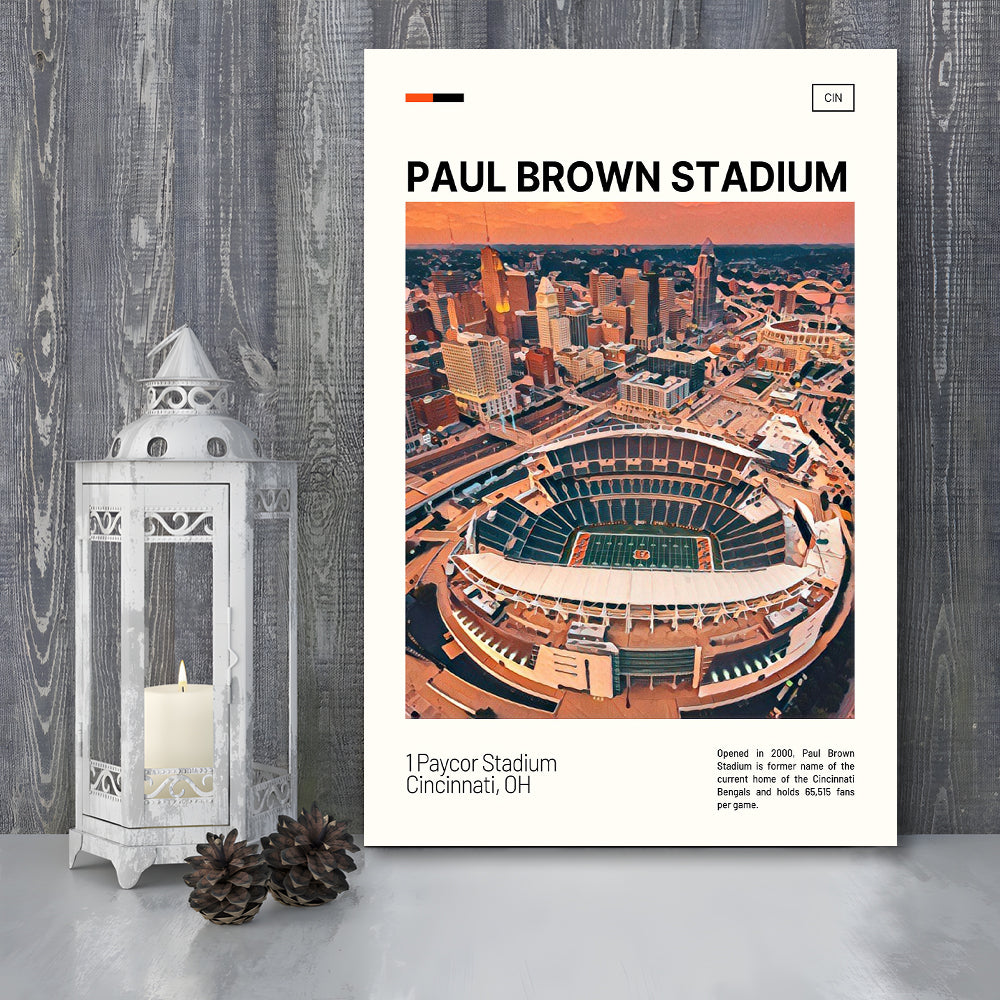 Paul Brown Stadium Print, Cincinnati Bengals Stadium Canvas Art, Fan Gifts, Sport Art, Canvas Print Wall Art