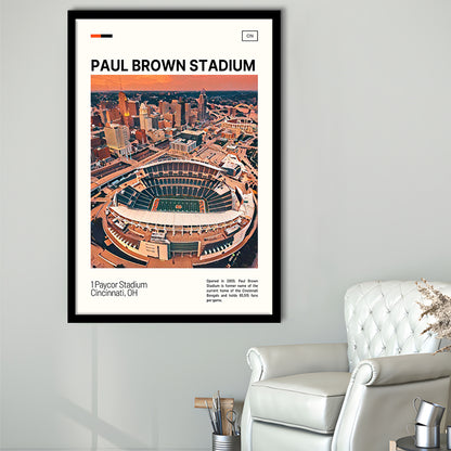 Paul Brown Stadium Print, Cincinnati Bengals Stadium Art, Gifts for him, Sport Art, Framed Art Print Wall Decor