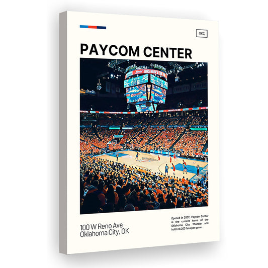 Paycom Center Print, Oklahoma City Thunder Stadium Canvas Art, Fan Gifts, Sport Art, Canvas Print Wall Art
