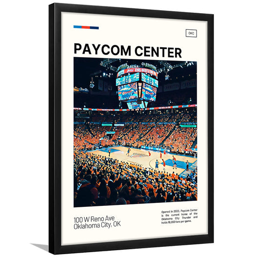 Paycom Center Print, Oklahoma City Thunder Stadium Art, Gifts for him, Sport Art, Framed Art Print Wall Decor