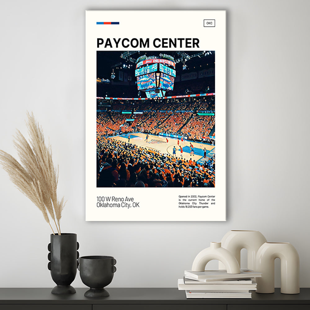 Paycom Center Print, Oklahoma City Thunder Stadium Canvas Art, Fan Gifts, Sport Art, Canvas Print Wall Art