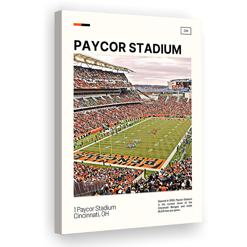 Paycor Stadium Print, Cincinnati Bengals Stadium Canvas Art, Fan Gifts, Sport Art, Canvas Print Wall Art