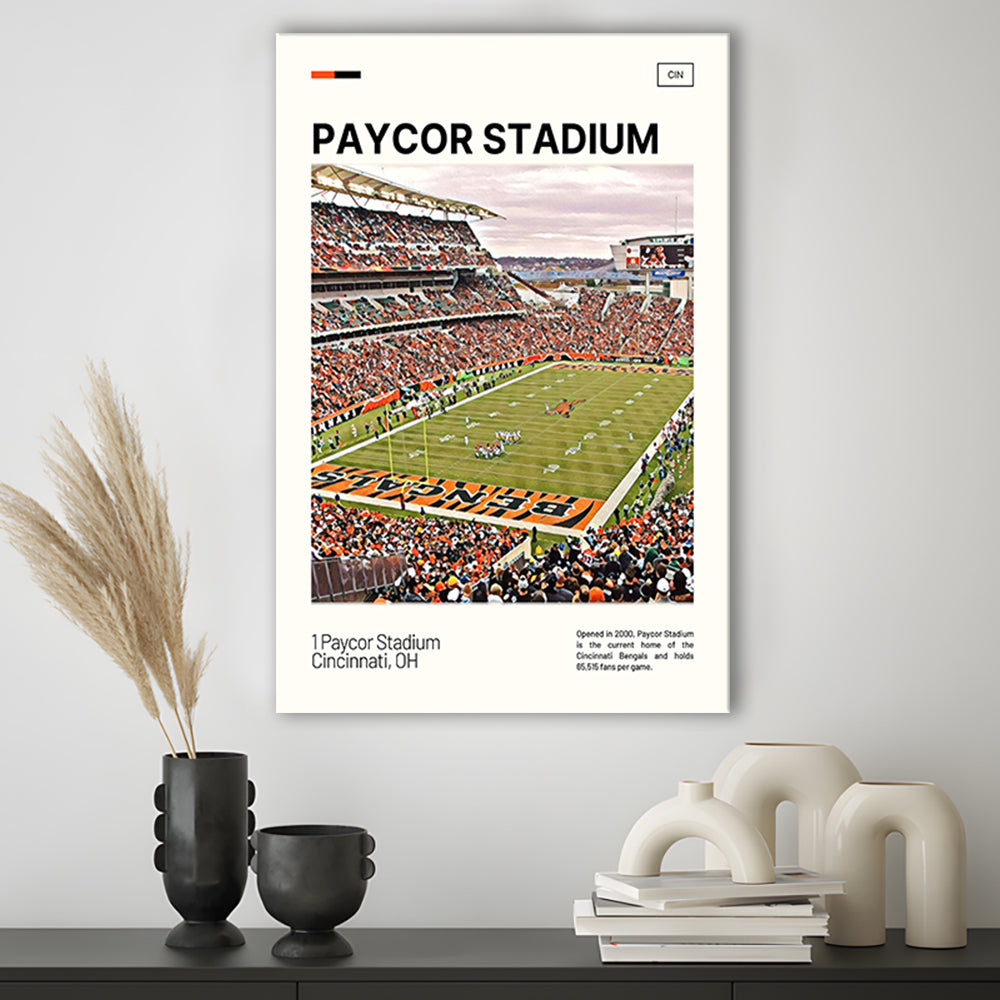 Paycor Stadium Print, Cincinnati Bengals Stadium Canvas Art, Fan Gifts, Sport Art, Canvas Print Wall Art