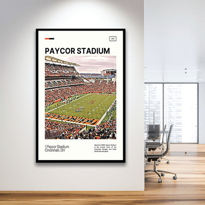 Paycor Stadium Print, Cincinnati Bengals Stadium Art, Gifts for him, Sport Art, Framed Art Print Wall Decor