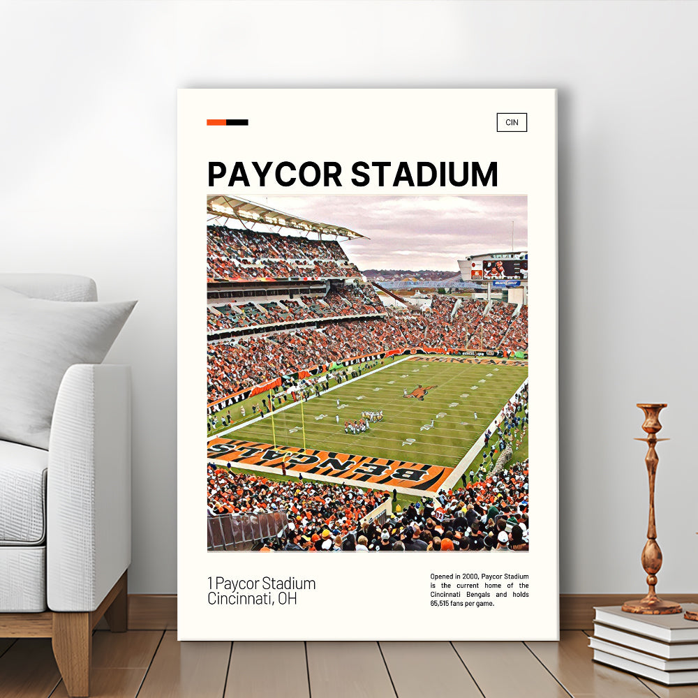 Paycor Stadium Print, Cincinnati Bengals Stadium Canvas Art, Fan Gifts, Sport Art, Canvas Print Wall Art