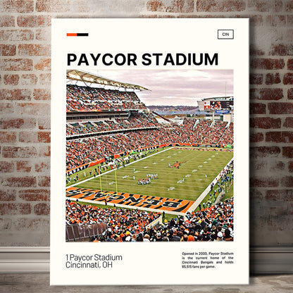 Paycor Stadium Print, Cincinnati Bengals Stadium Canvas Art, Fan Gifts, Sport Art, Canvas Print Wall Art
