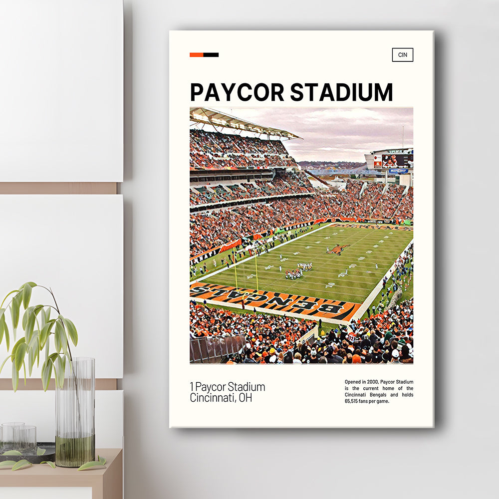 Paycor Stadium Print, Cincinnati Bengals Stadium Canvas Art, Fan Gifts, Sport Art, Canvas Print Wall Art