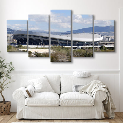 Peace and Friendship Stadium, Stadium Canvas, Sport Art, Gift for him, 5 Panel, Large Canvas, Canvas Print Wall Art