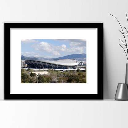 Peace and Friendship Stadium, Stadium Canvas, Sport Art, Gift for him, White Border Framed Art Print Wall Decor