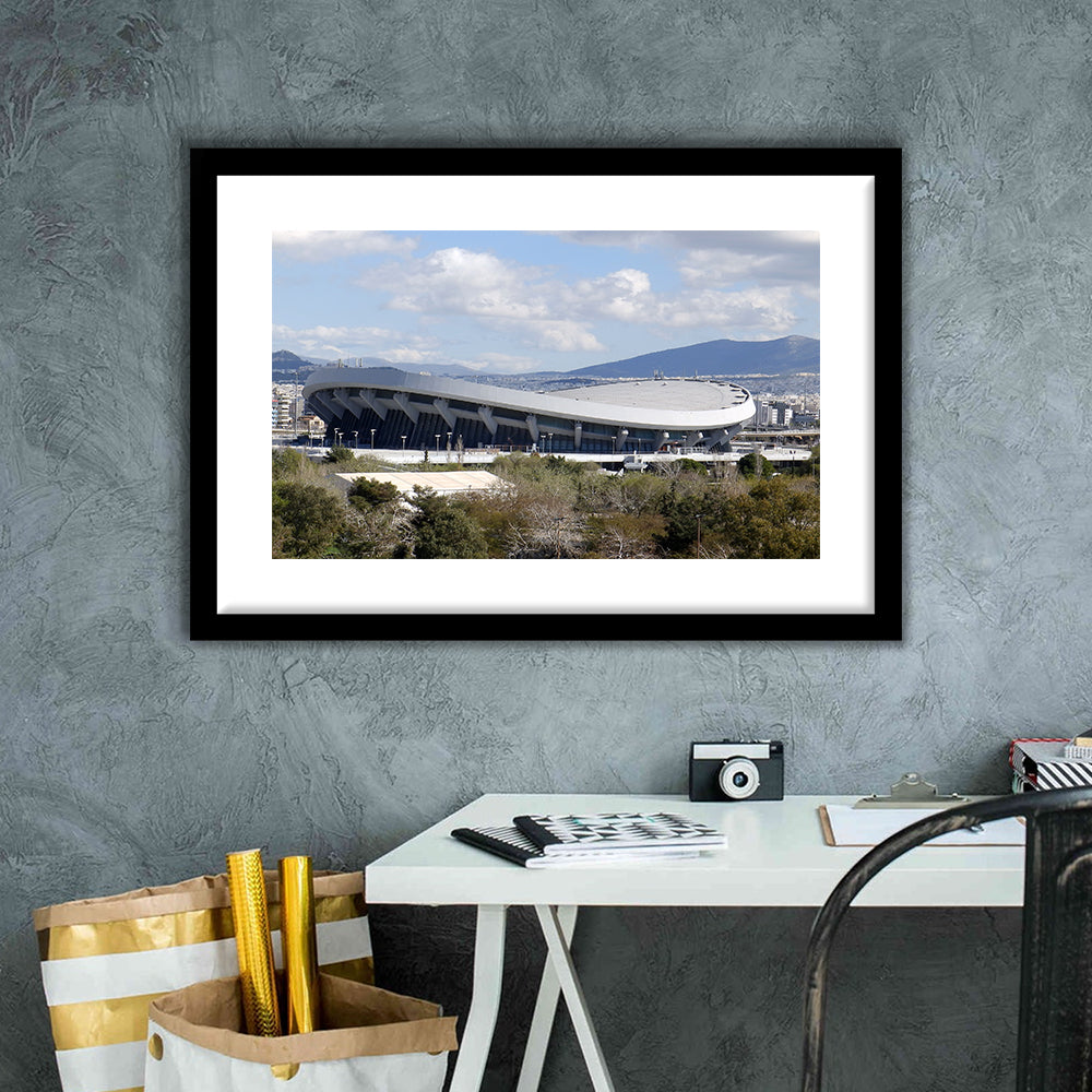 Peace and Friendship Stadium, Stadium Canvas, Sport Art, Gift for him, White Border Framed Art Print Wall Decor