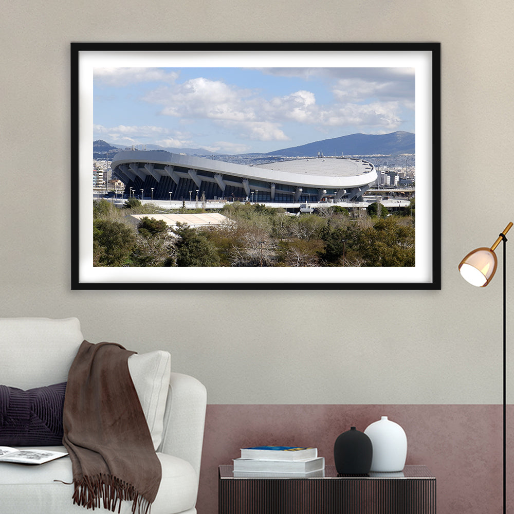 Peace and Friendship Stadium, Stadium Canvas, Sport Art, Gift for him, White Border Framed Art Print Wall Decor