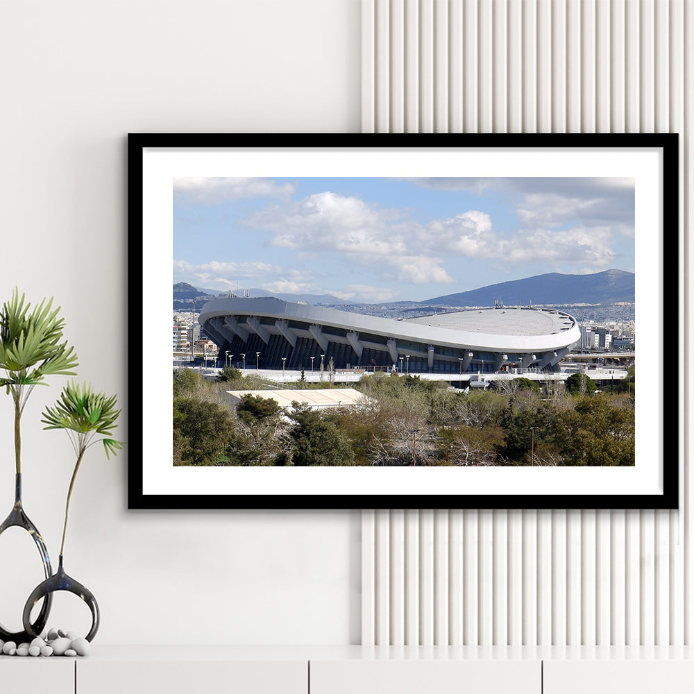 Peace and Friendship Stadium, Stadium Canvas, Sport Art, Gift for him, White Border Framed Art Print Wall Decor