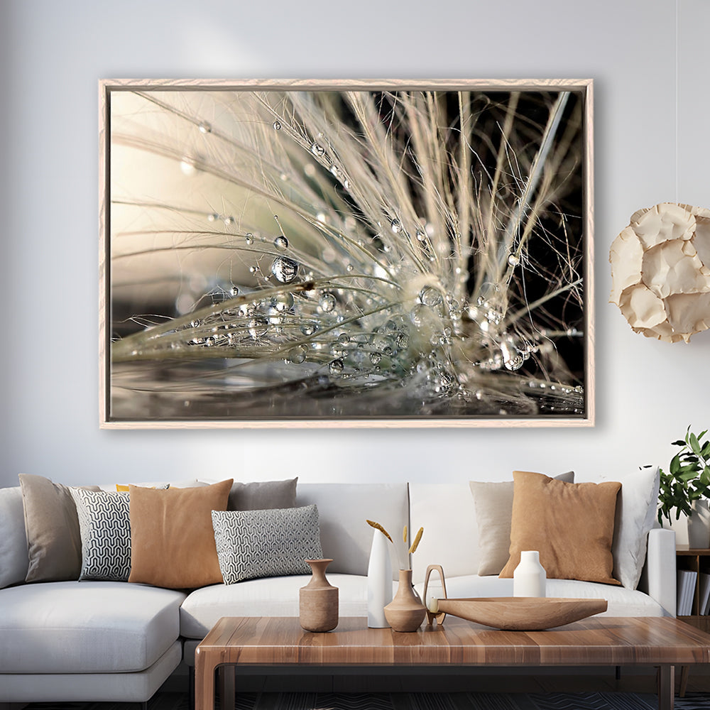 Pearls Large Stretched Canvas Floating Frame Wall Art Print, Framed Cavas Print, Floating Frame