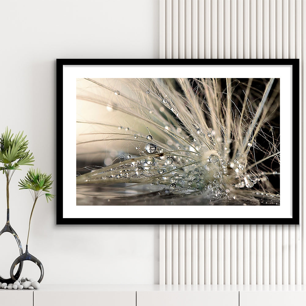 Pearls Large Stretched Floating Frame Wall Art Print, Framed Art Print White Border