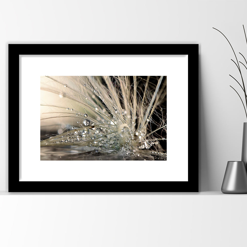 Pearls Large Stretched Floating Frame Wall Art Print, Framed Art Print White Border