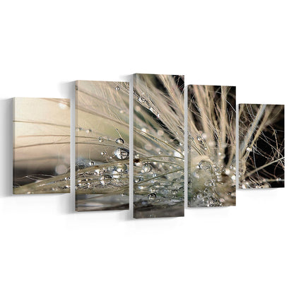 Pearls Large Stretched Canvas Floating Frame Wall Art Print, 5 Piece Large Cavas Print Wall Art