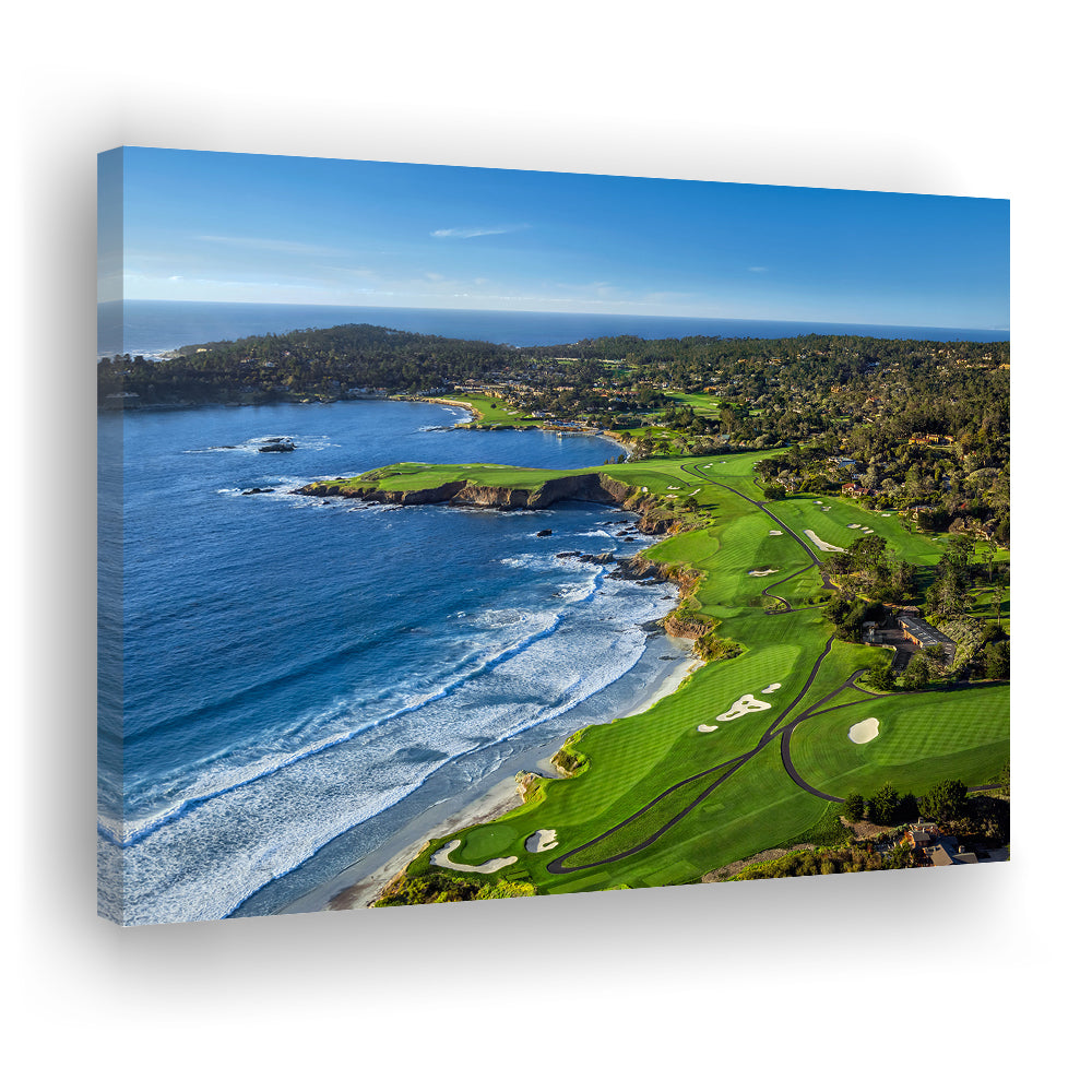 Pebble Beach Golf Links On A Clear Day Pebble Beach, California, Golf Art Print,Gifts Golf Lover