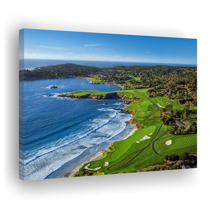 Pebble Beach Golf Links On A Clear Day Pebble Beach, California, Golf Art Print,Gifts Golf Lover