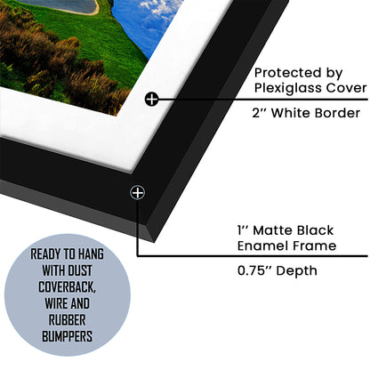 Pebble Beach Golf Links 07, Massive Monday Aerial At Califorlia, Goft Art Print, Framed Art Print White Border Wall Decor